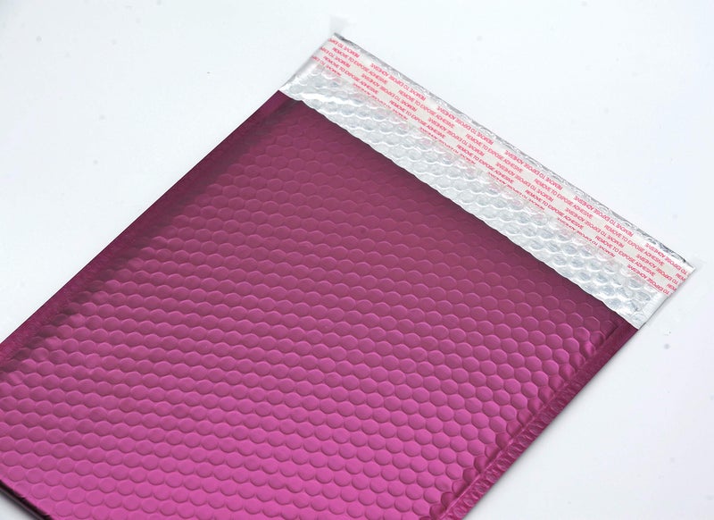 ProLine Packaging أكياس بريدية مبطنة بابل برو لاين مات معدني بوردو أحمر 8.5x12 بوصة ذاتية الإغلاق (25) - Image 2